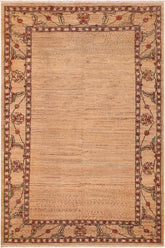 handmade Modern Gabbeh Beige Rust Hand Knotted RECTANGLE 100% WOOL area rug 6  x 9